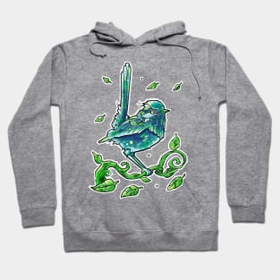 aqua blue bird Hoodie